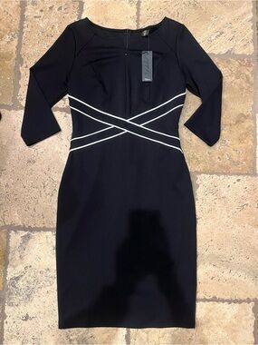 Black Long Sleeve Sheath Dress